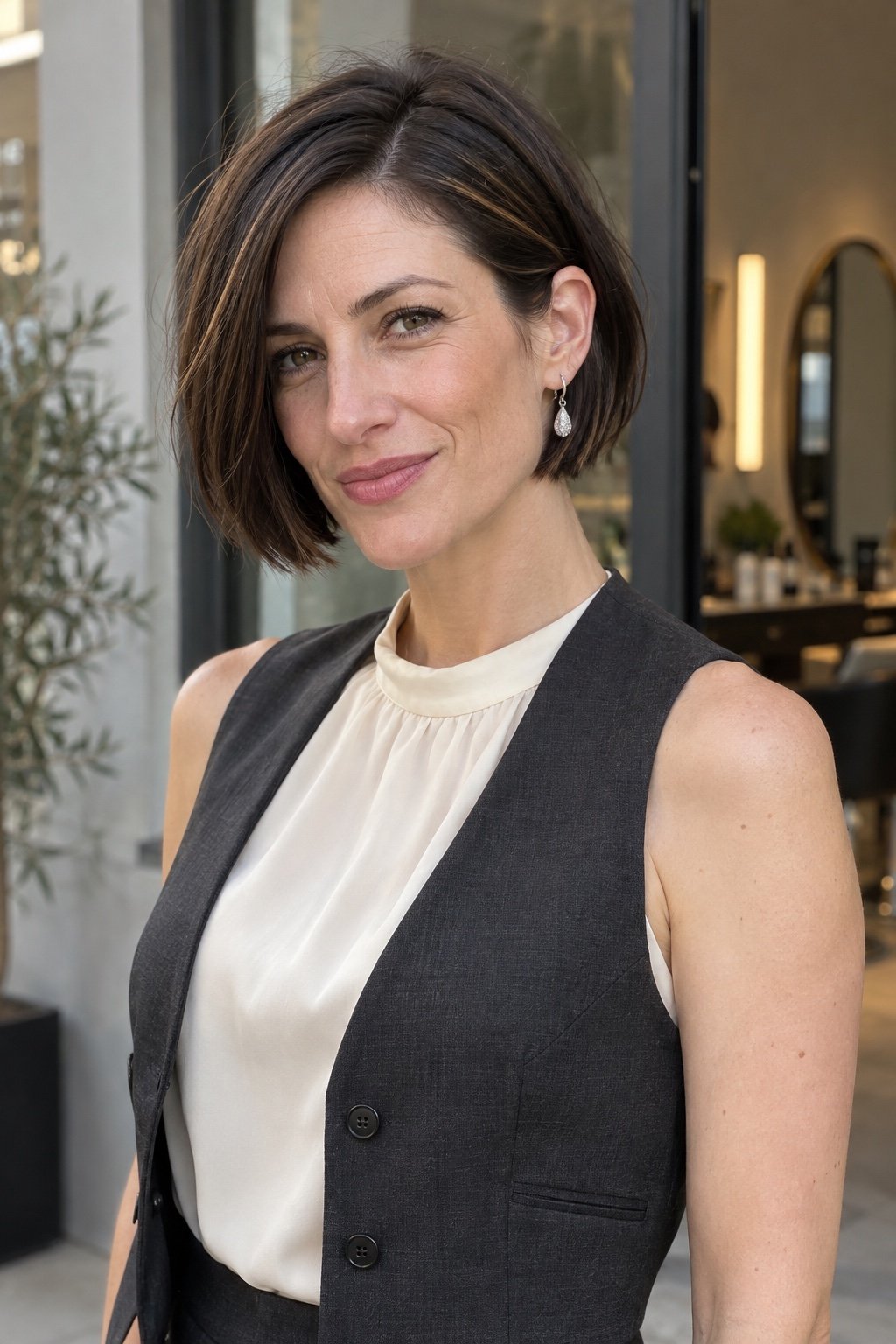 Side-Part Bob: Seitenscheitel · geformte Spitzen