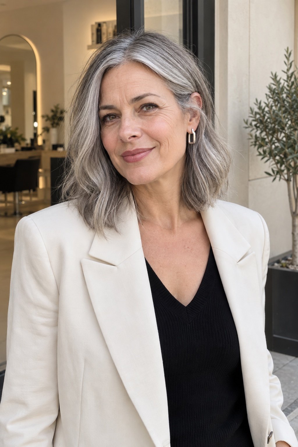 Silver Lob: Silber & Graphit · klare Länge