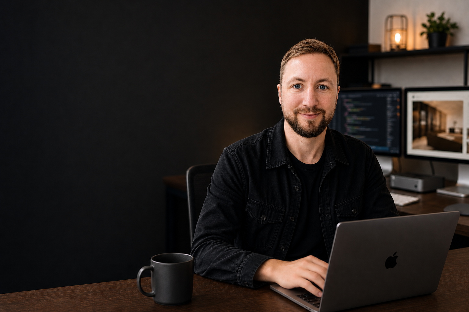 Billy Klein am Schreibtisch im EvoWebstudio