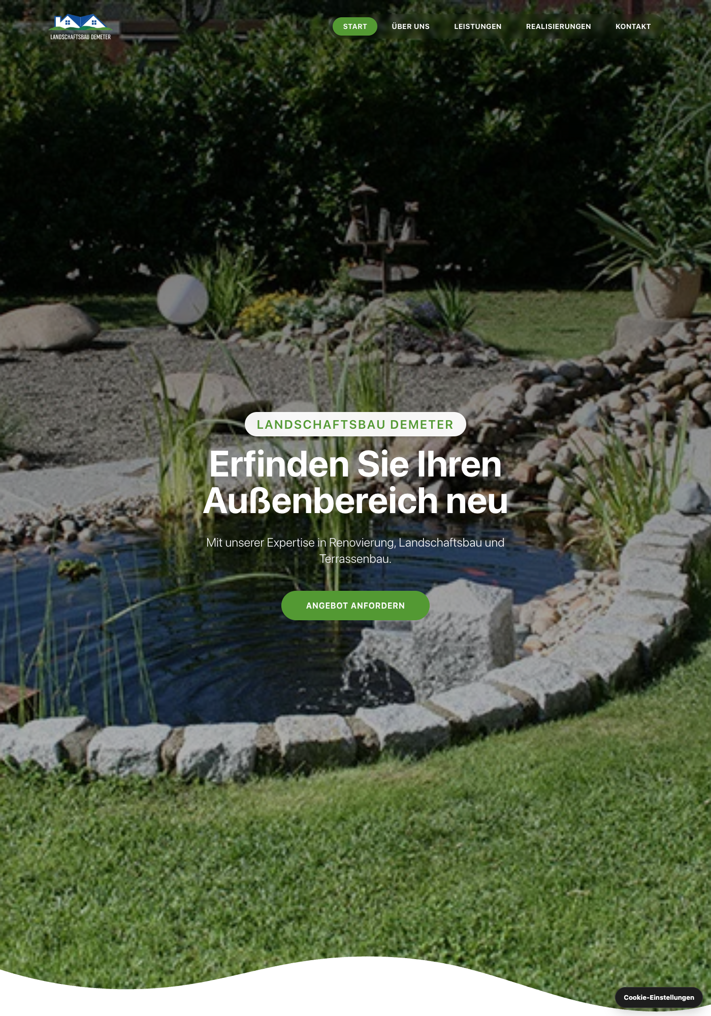 Website von Landschaftsbau Demeter