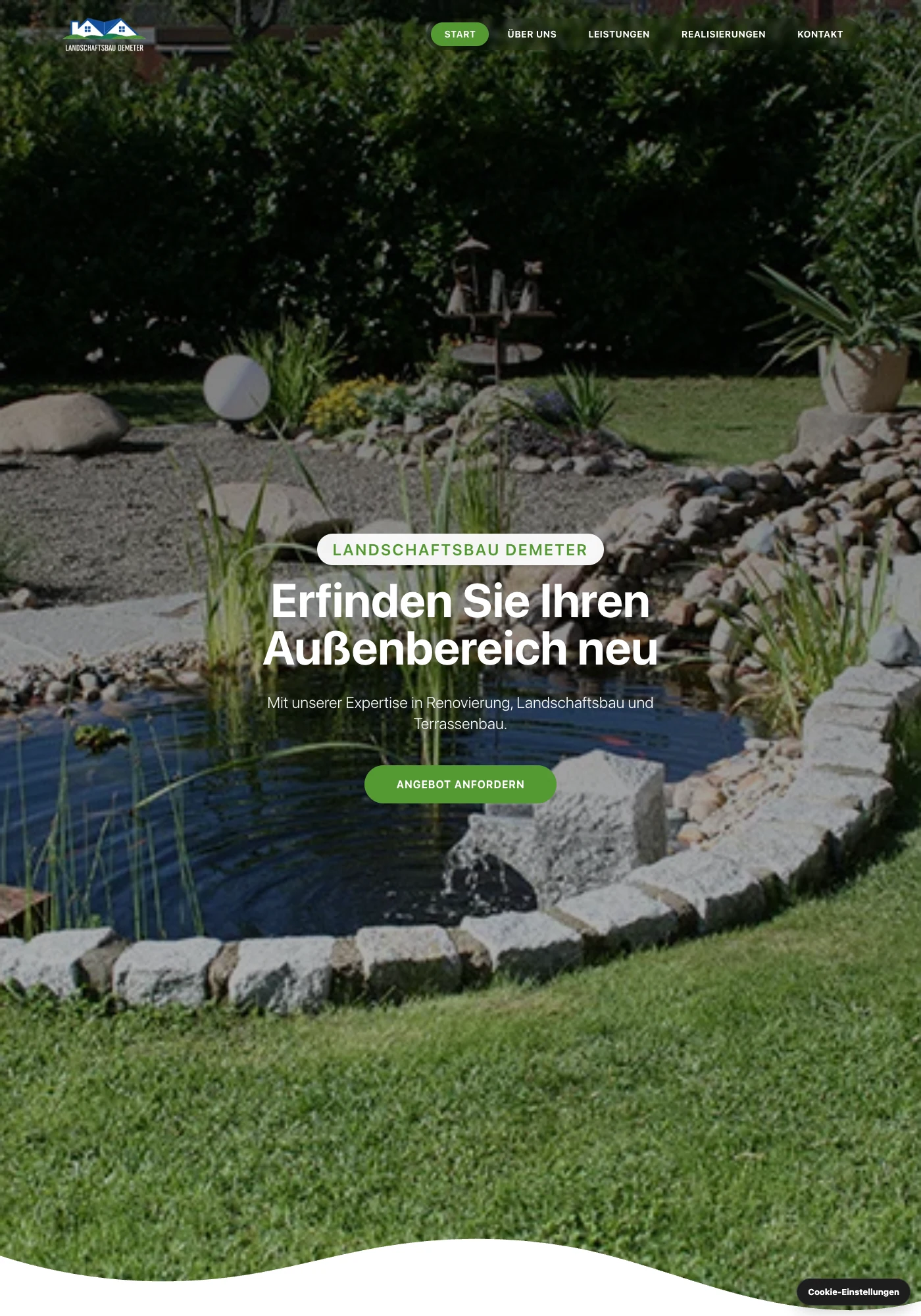 Website von Landschaftsbau Demeter