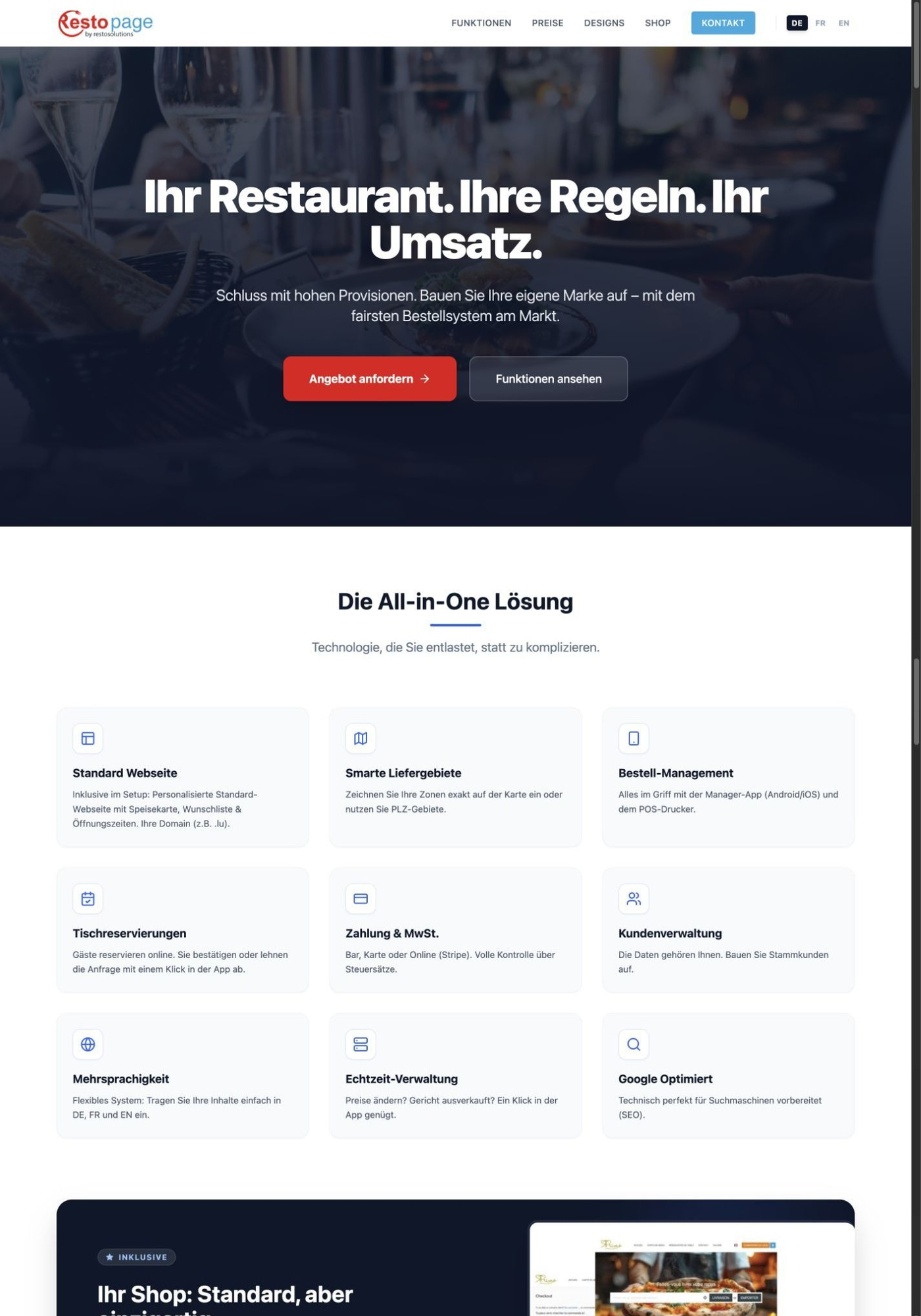 Website von Restopage