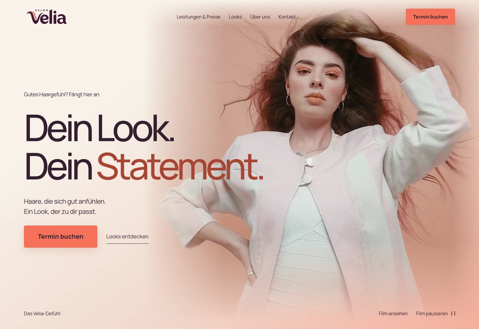 Website von Salon Velia